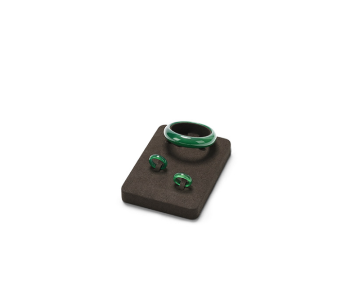 Brown Microfiber Ring Display Stand