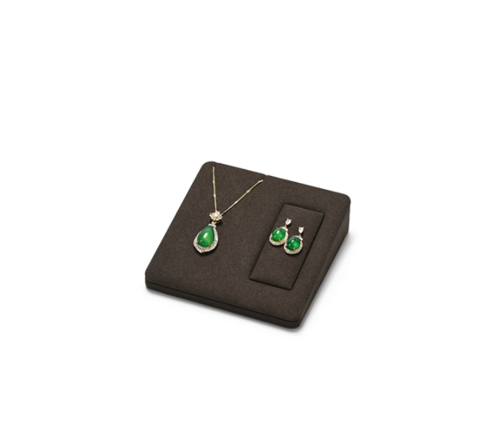 Brown Microfiber Ring Display Stand