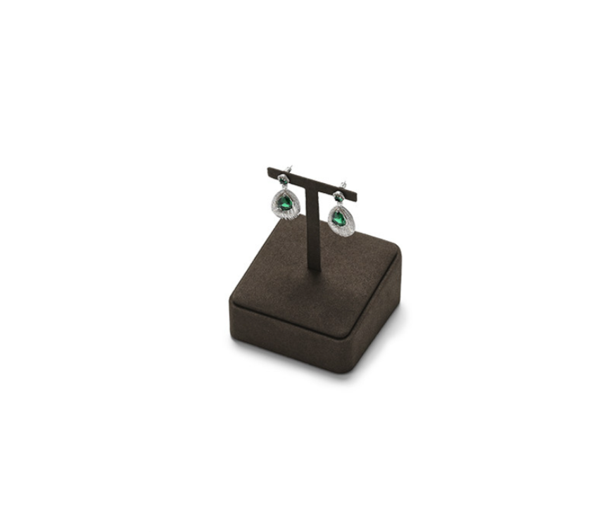 Brown Microfiber Ring Display Stand