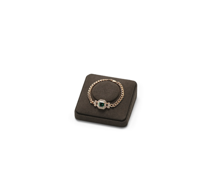 Brown Microfiber Ring Display Stand