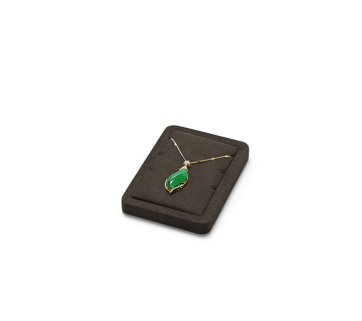 Brown Microfiber Ring Display Stand