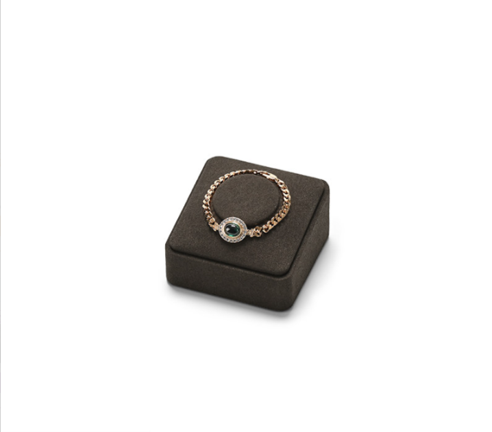 Brown Microfiber Ring Display Stand