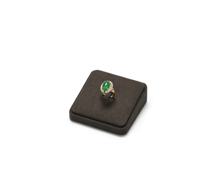 Brown Microfiber Ring Display Stand