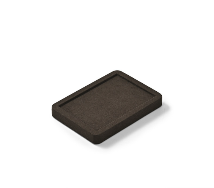 Brown Microfiber Ring Display Stand