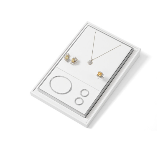 White Leather Jewelry Display Stand