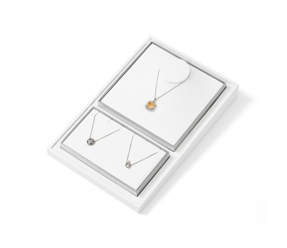 White Leather Jewelry Display Stand