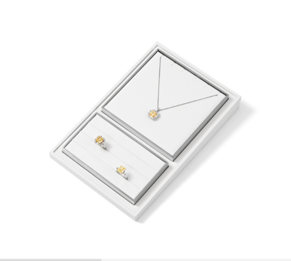 White Leather Jewelry Display Stand