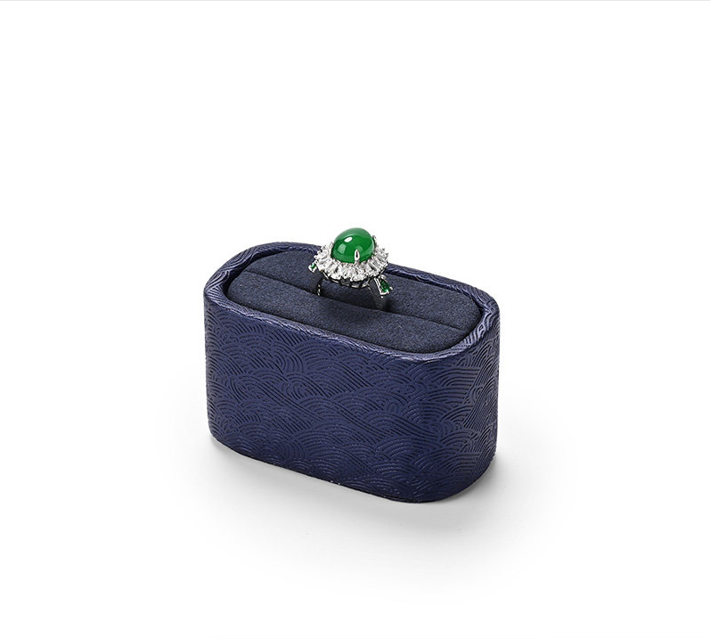 Blue Leather Microfiber Jewelry Display Set