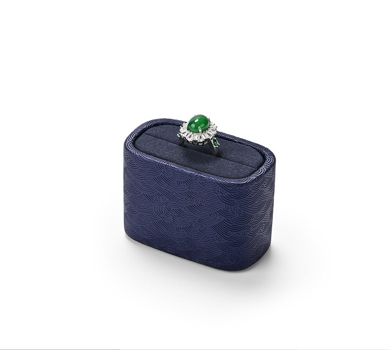 Blue Leather Microfiber Jewelry Display Set