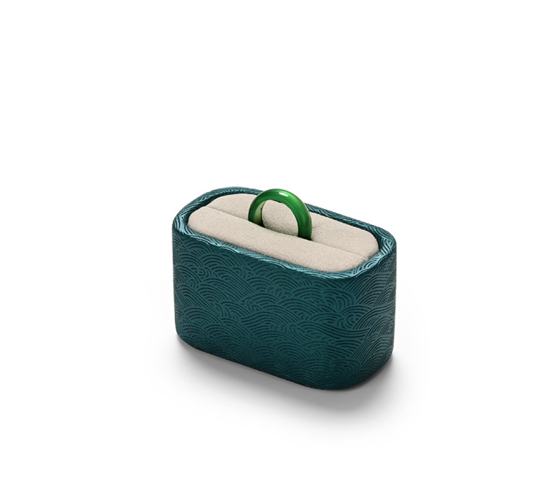 Beige Leather Microfiber Jewelry Display Stand