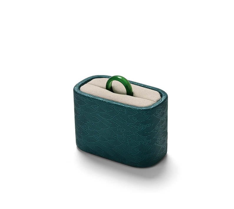 Beige Leather Microfiber Jewelry Display Stand