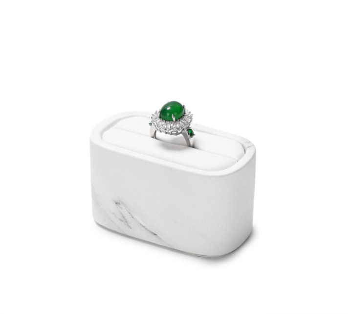 White Leather Jewelry Display Set