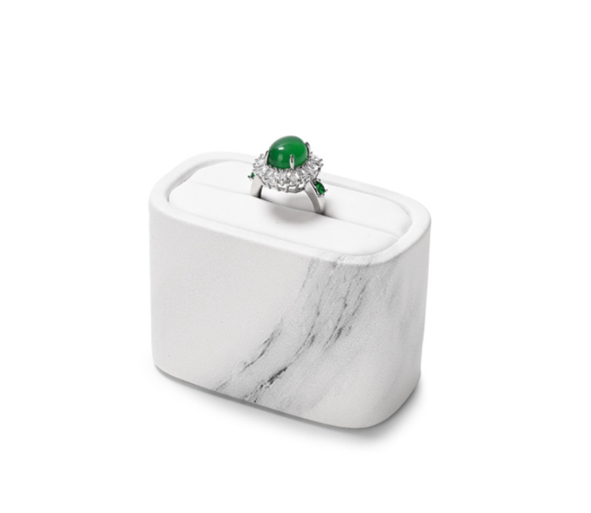 White Leather Jewelry Display Set