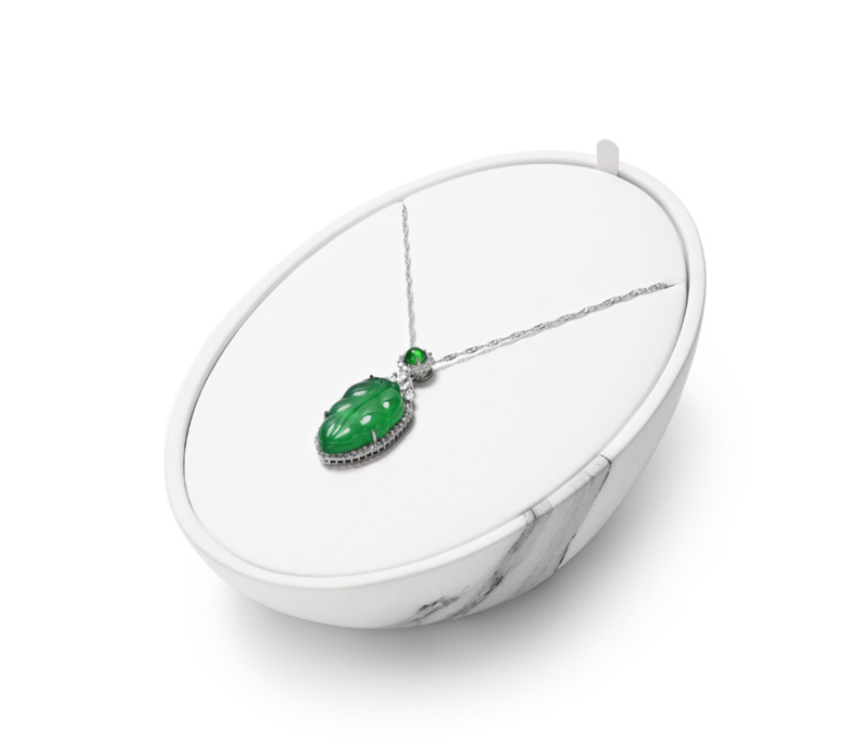 White Leather Jewelry Display Set