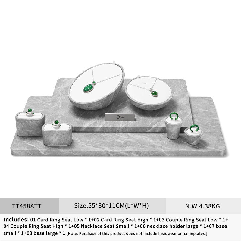 Gray Leather Jewelry Display Set
