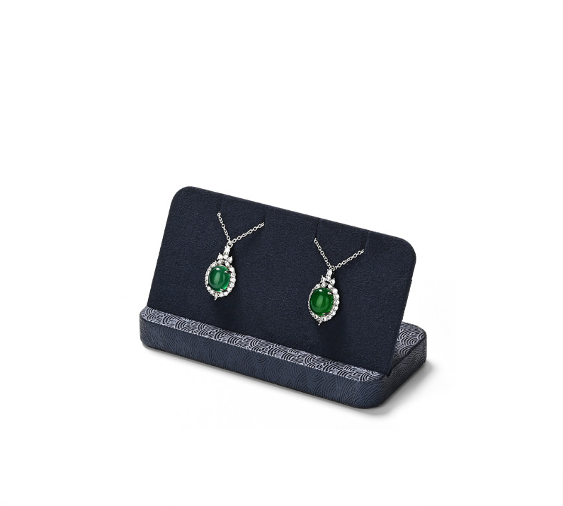 Blue Leather Microfiber Pendant Display Stand