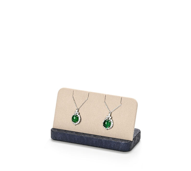 Beige Leather Microfiber Jewelry Display Set