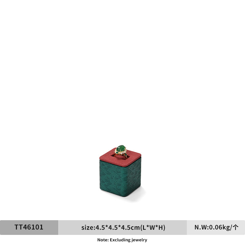 Green & Red Leather Microfiber Jewelry Display Stand
