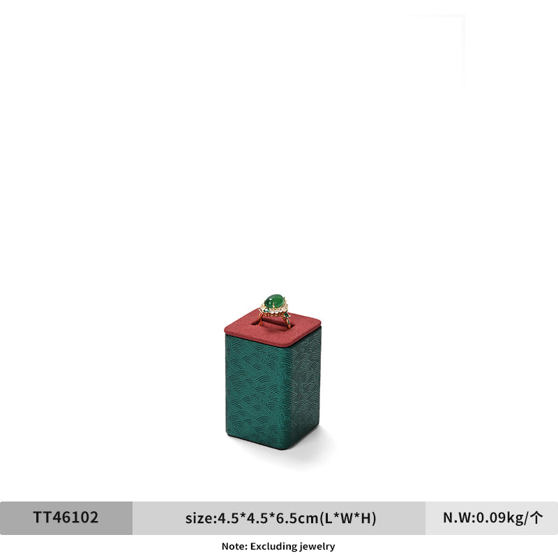 Green & Red Leather Microfiber Jewelry Display Stand