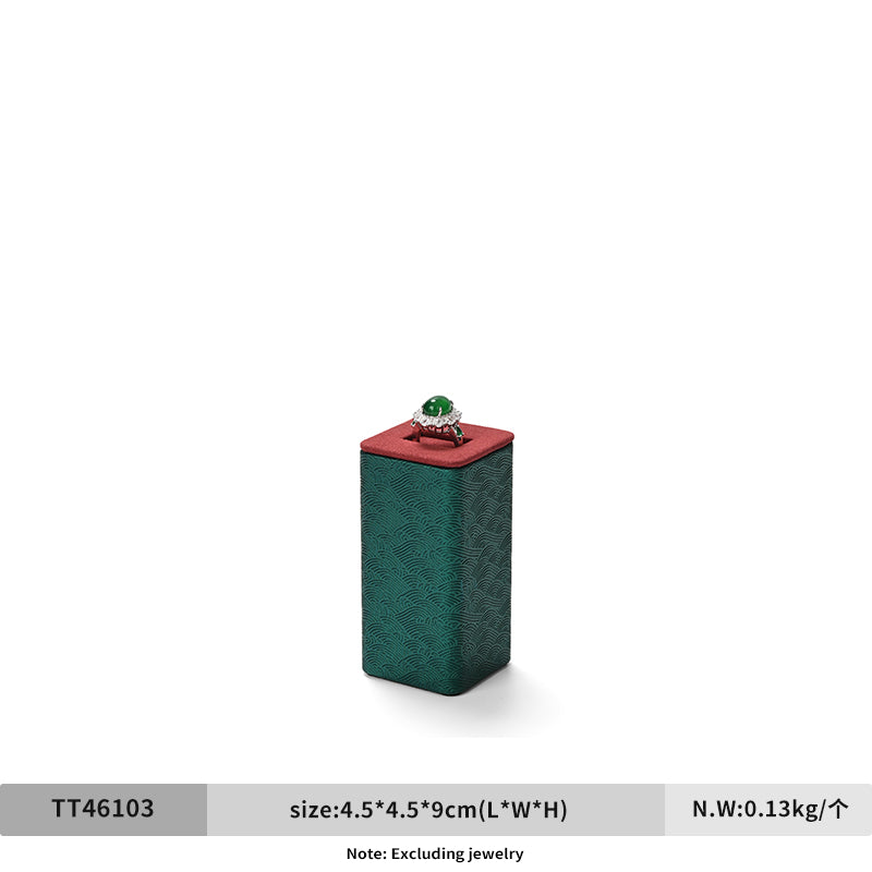 Green & Red Leather Microfiber Jewelry Display Stand