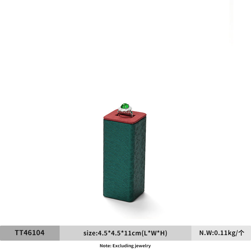 Green & Red Leather Microfiber Jewelry Display Stand