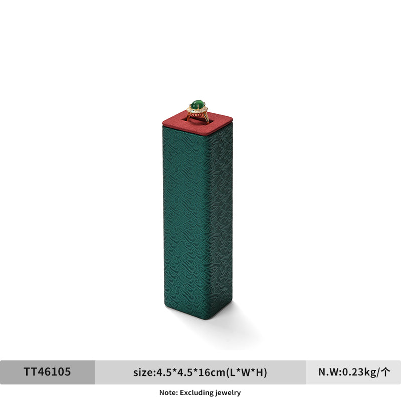 Green & Red Leather Microfiber Jewelry Display Stand