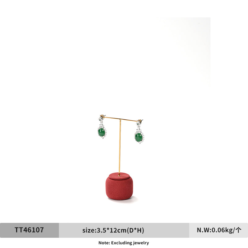 Green & Red Leather Microfiber Jewelry Display Stand