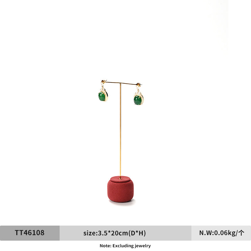 Green & Red Leather Microfiber Jewelry Display Stand