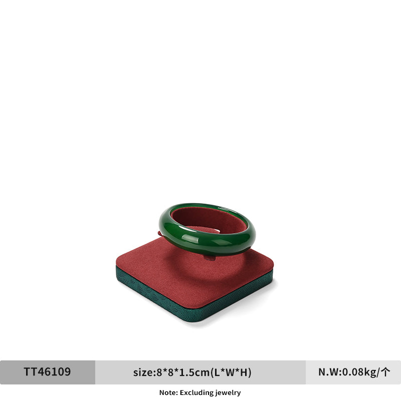 Green & Red Leather Microfiber Jewelry Display Stand