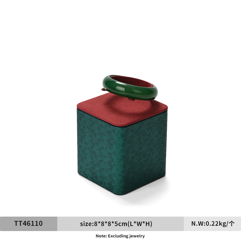 Green & Red Leather Microfiber Jewelry Display Stand