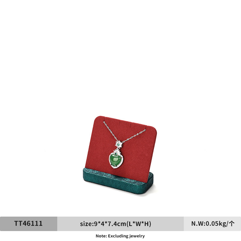 Green & Red Leather Microfiber Jewelry Display Stand