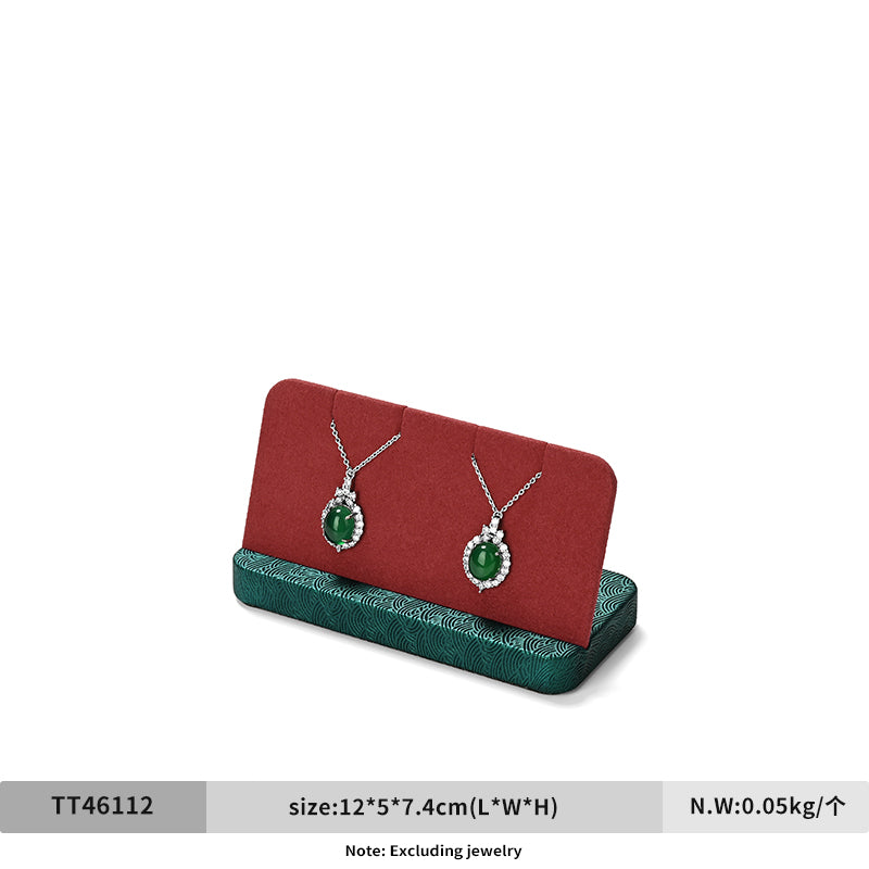 Green & Red Leather Microfiber Jewelry Display Stand