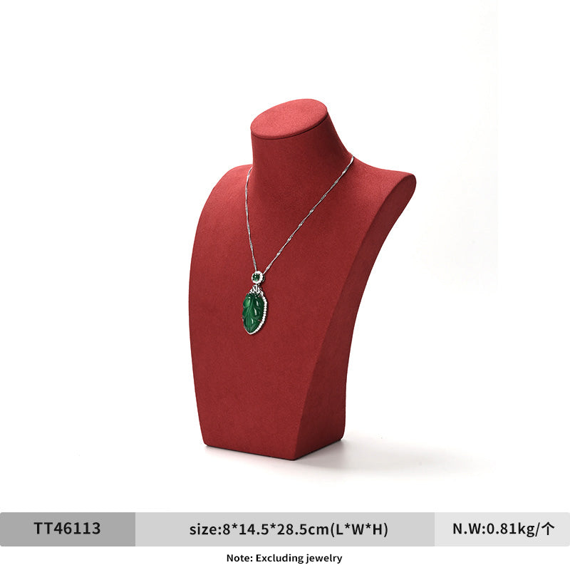 Green & Red Leather Microfiber Jewelry Display Stand