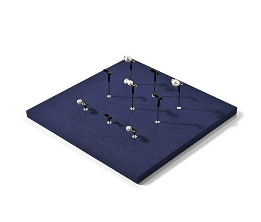Blue Microfiber Metal Jewelry Display Set