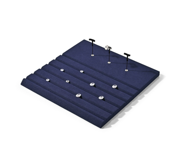 Blue Microfiber Metal Jewelry Display Set