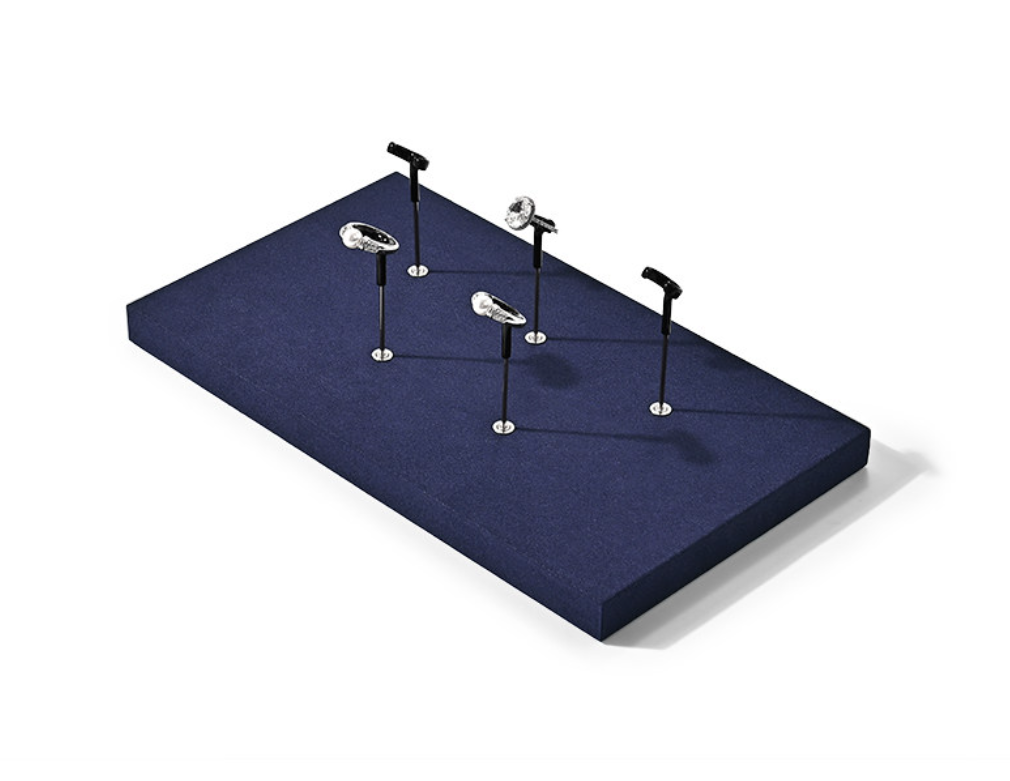 Blue Microfiber Metal Jewelry Display Set