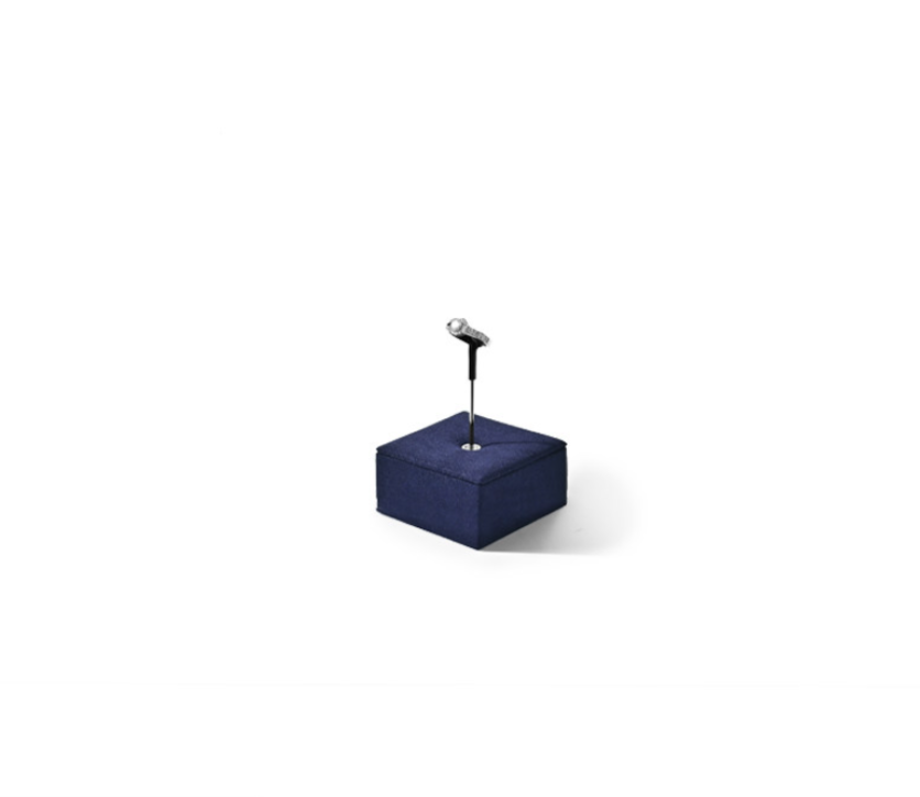 Blue Microfiber Metal Jewelry Display Set