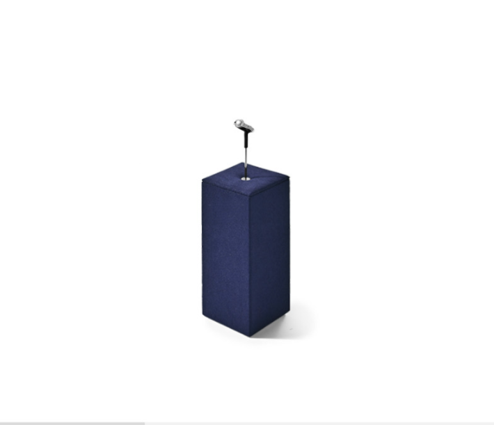 Blue Microfiber Metal Jewelry Display Set