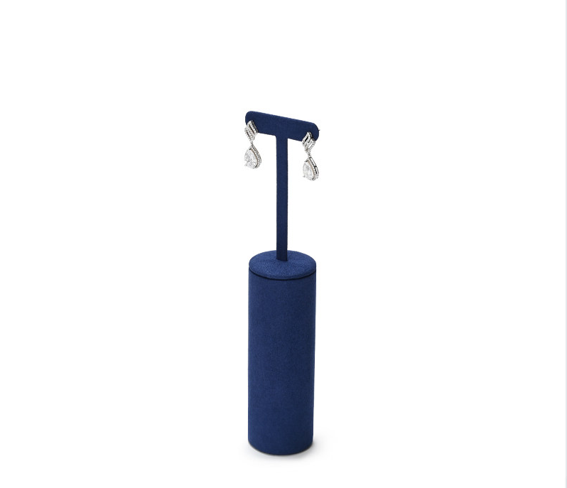 Blue Microfiber Jewelry Display Stand