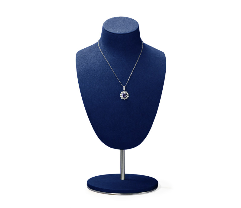 Blue Microfiber Jewelry Display Stand