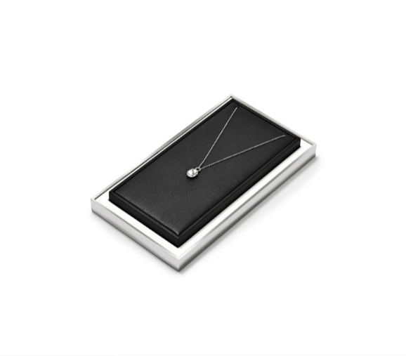 Black Leather Jewelry Display Stand