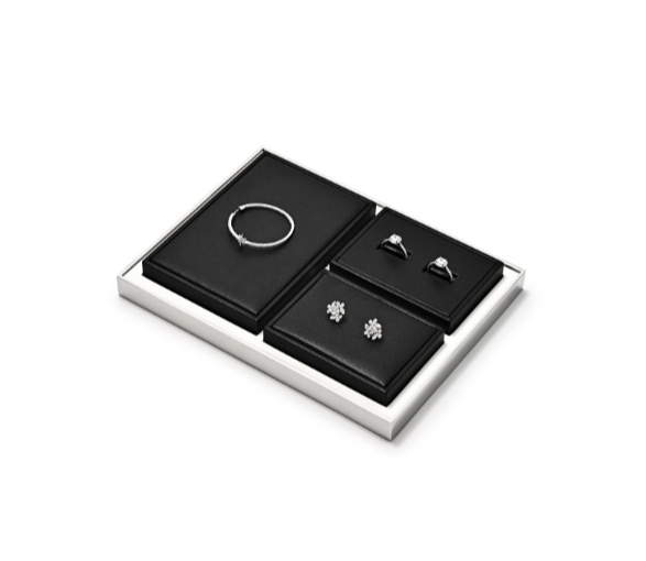Black Leather Jewelry Display Stand