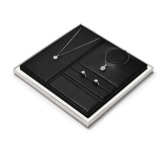Black Leather Jewelry Display Stand