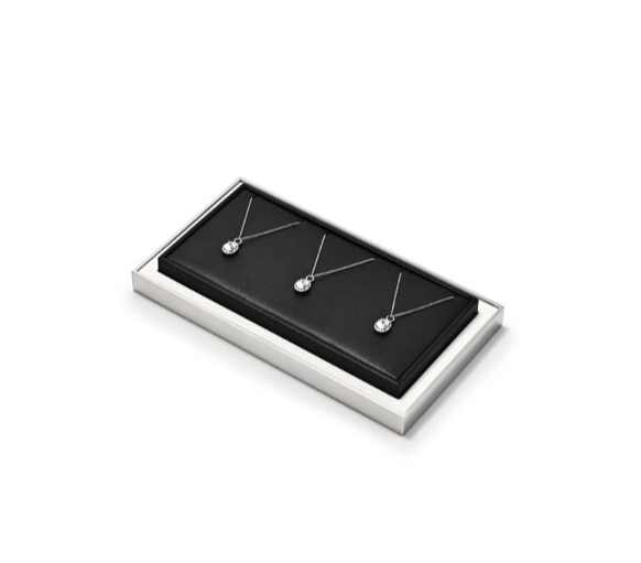 Black Leather Jewelry Display Stand