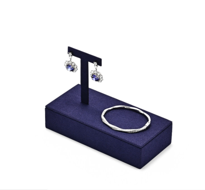 Blue Microfiber Jewelry Display Set