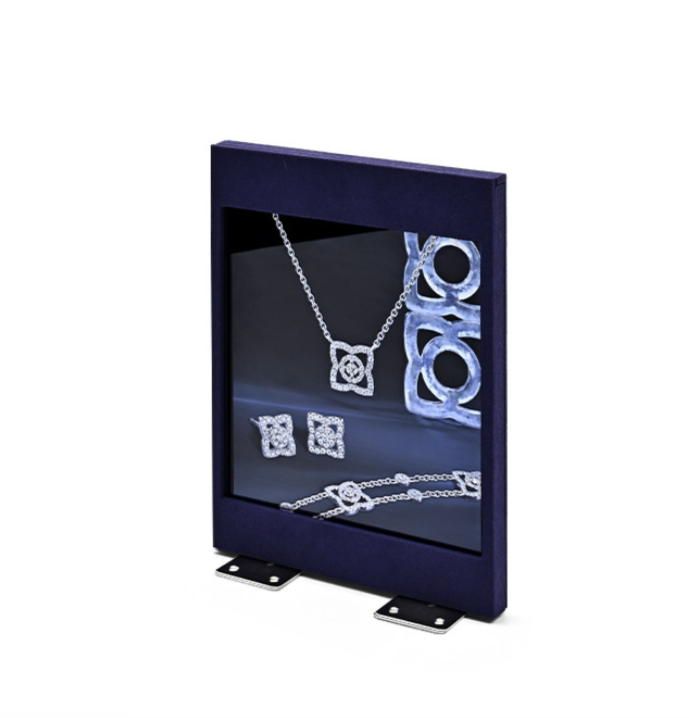 Blue Microfiber Jewelry Display Set