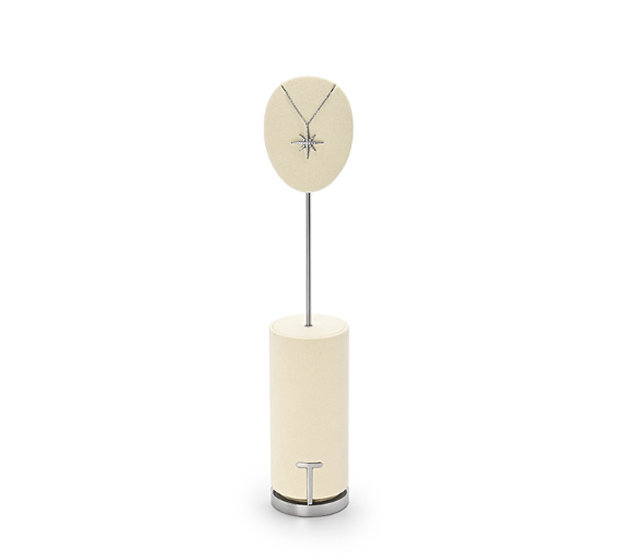 Beige Microfiber Jewelry Display Stand