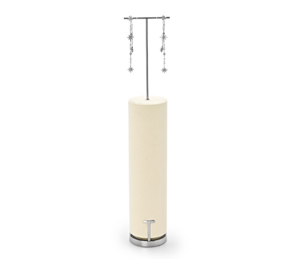 Beige Microfiber Jewelry Display Stand