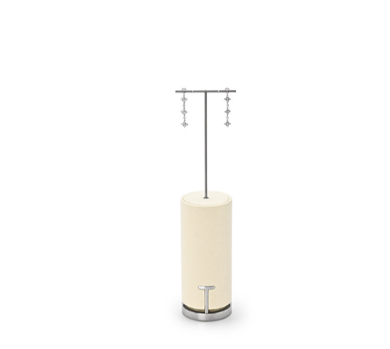 Beige Microfiber Jewelry Display Stand