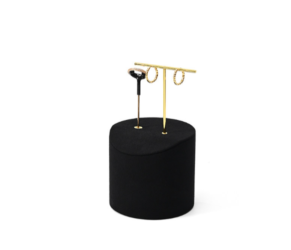 Black Microfiber Jewelry Display Stand